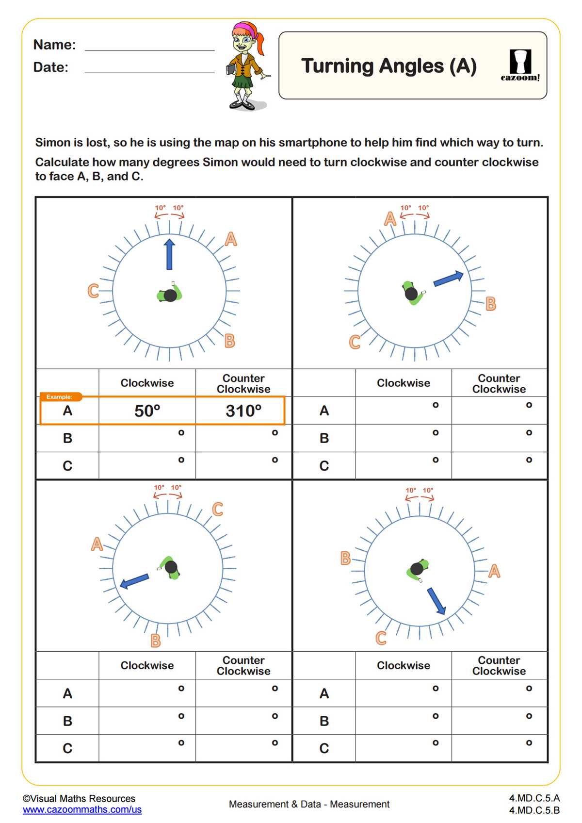 angle worksheet for class 4