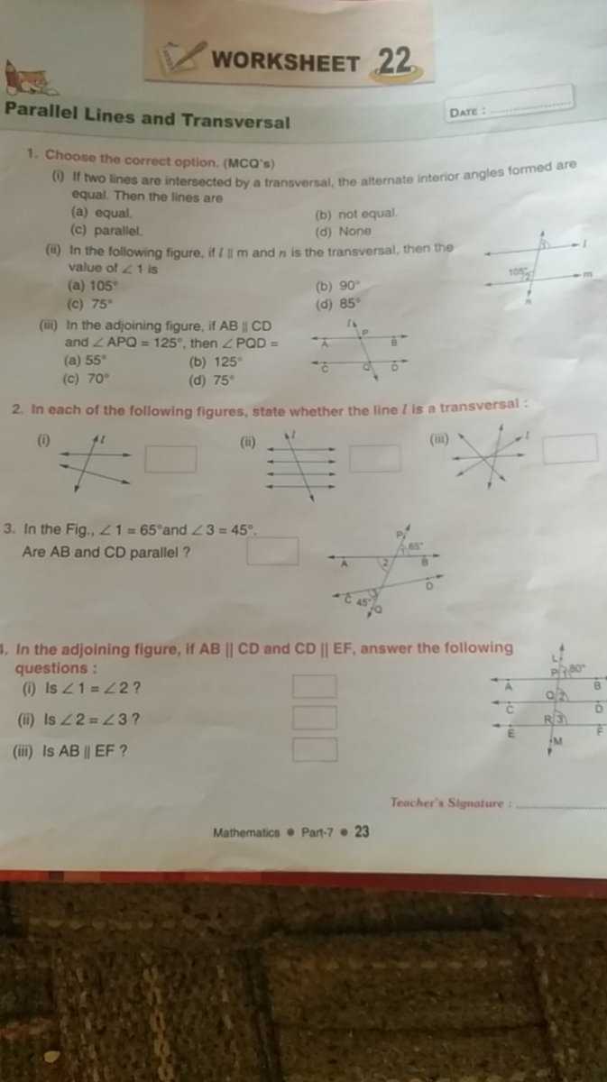 angles formed by transversals worksheet