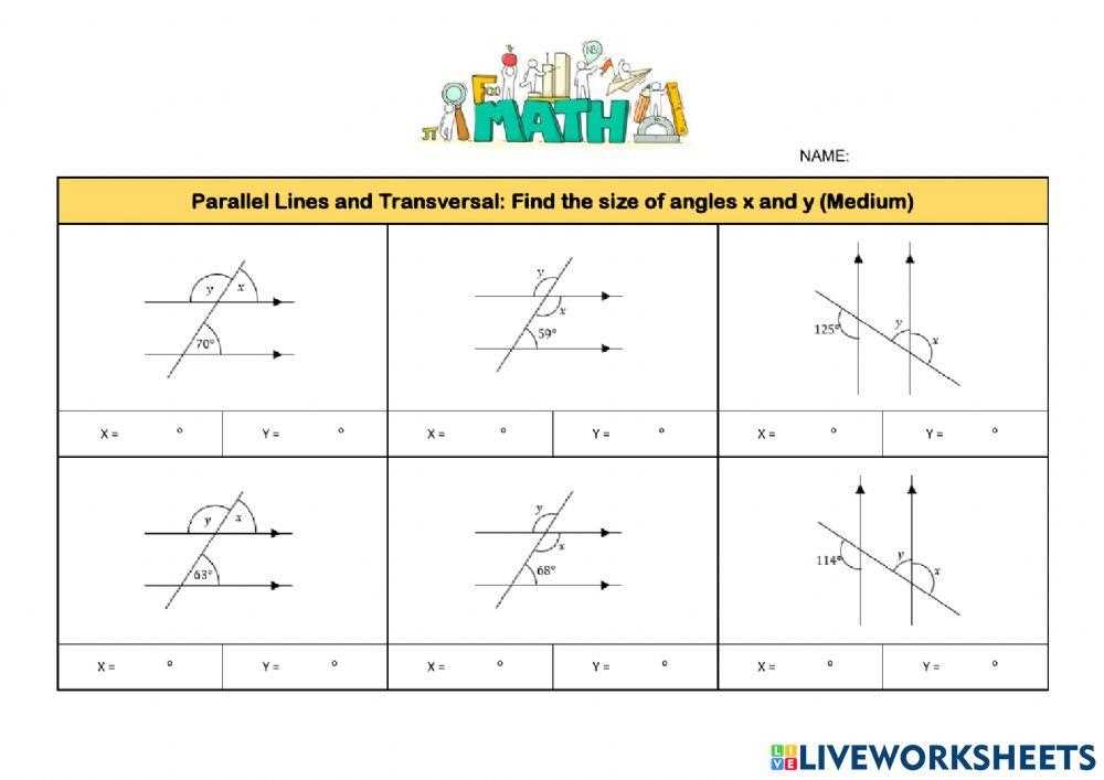 angles in parallel lines worksheet tes