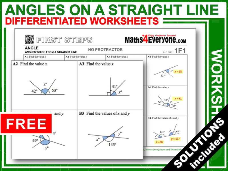 angles straight line worksheet