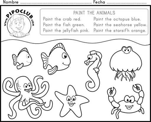 animals and colours worksheet