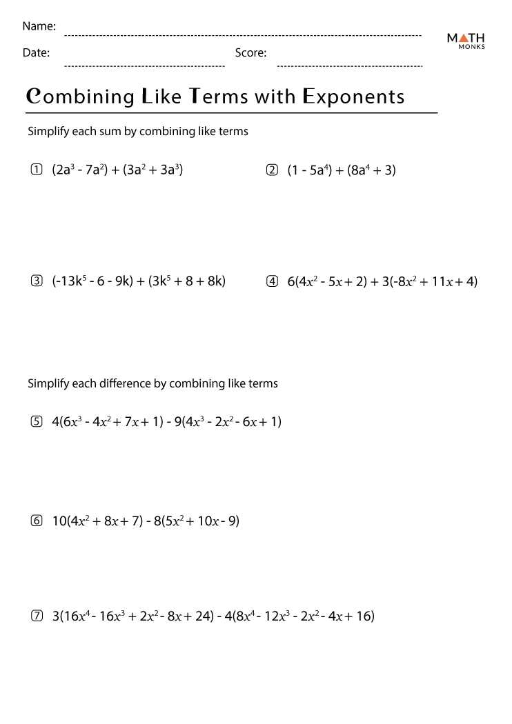 exponent rules review worksheet