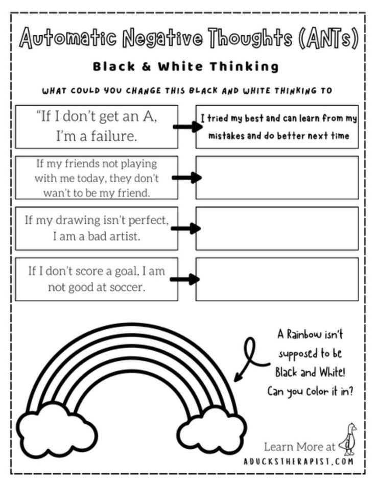 ant therapy worksheets