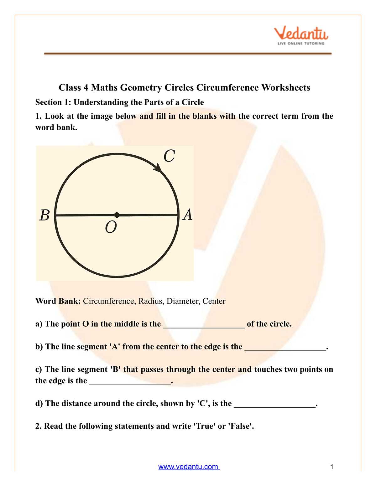 easy circumference worksheets