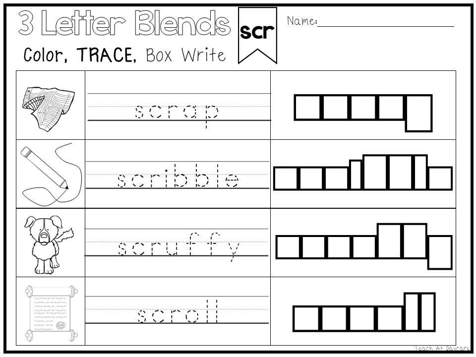 3 letter blends worksheets