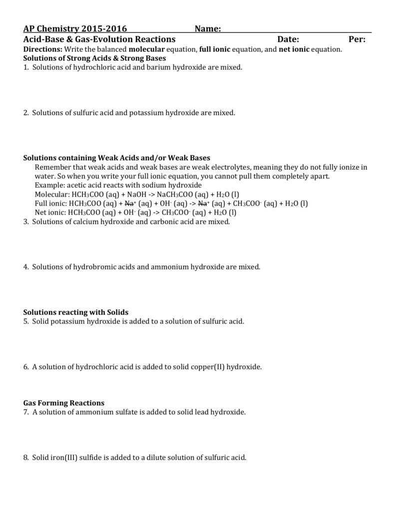 ap chemistry solutions worksheet
