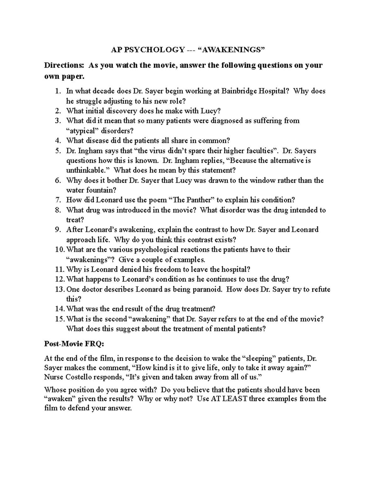 ap psychology neuron worksheet