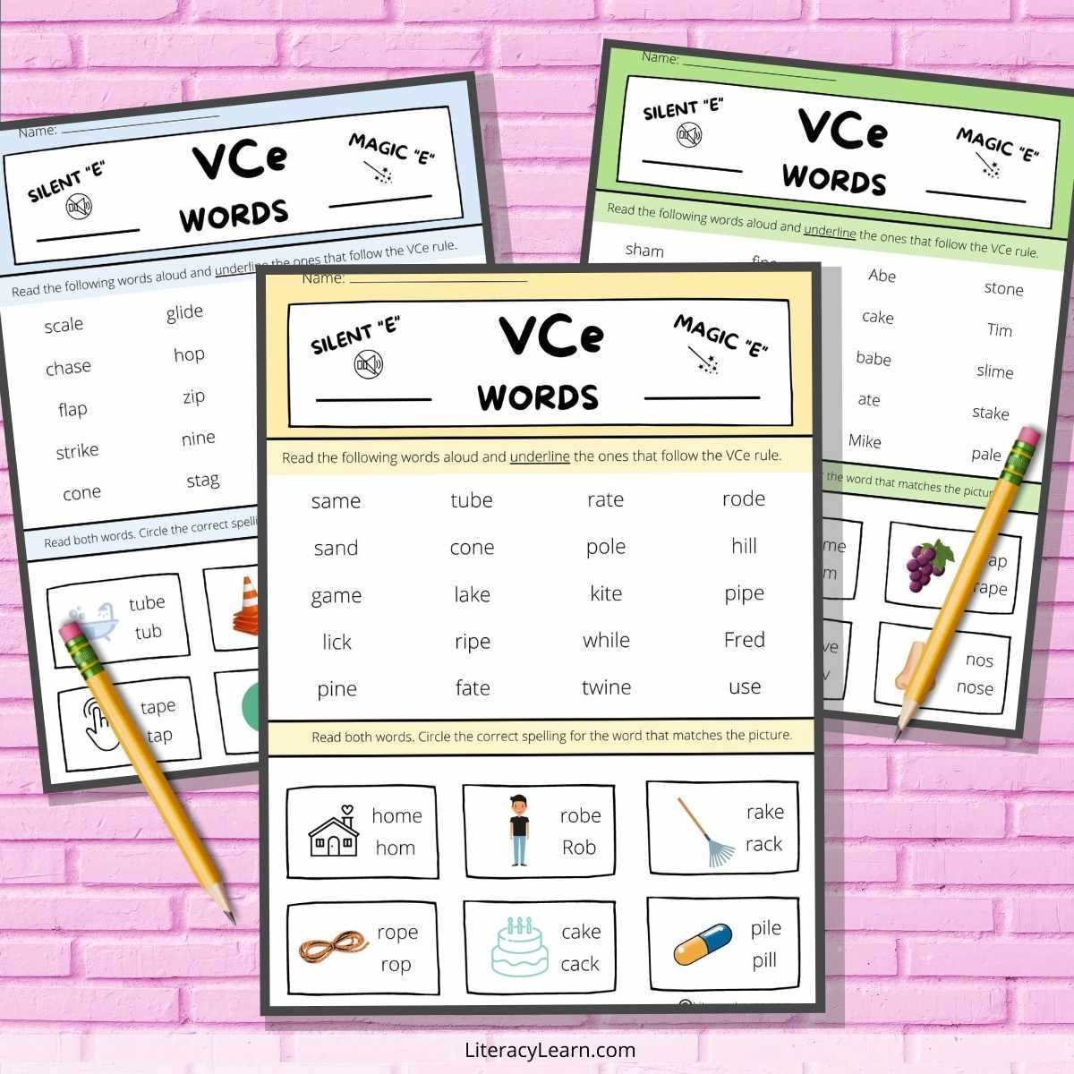 words with magic e worksheets
