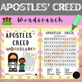 apostles creed scripture search worksheet