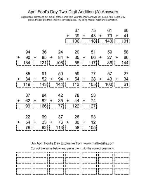 april showers math worksheet