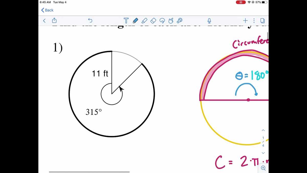 arc length and sector area worksheet