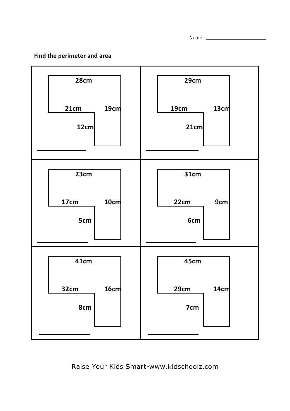 area and perimeter worksheets grade 3