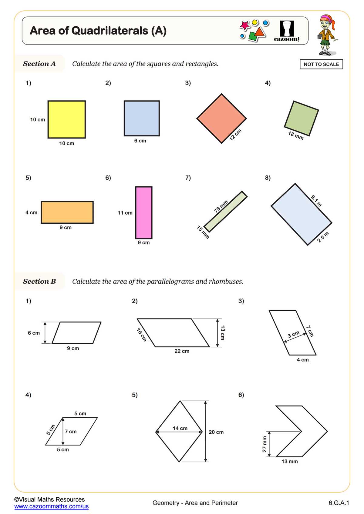 area of 2 d shapes worksheet