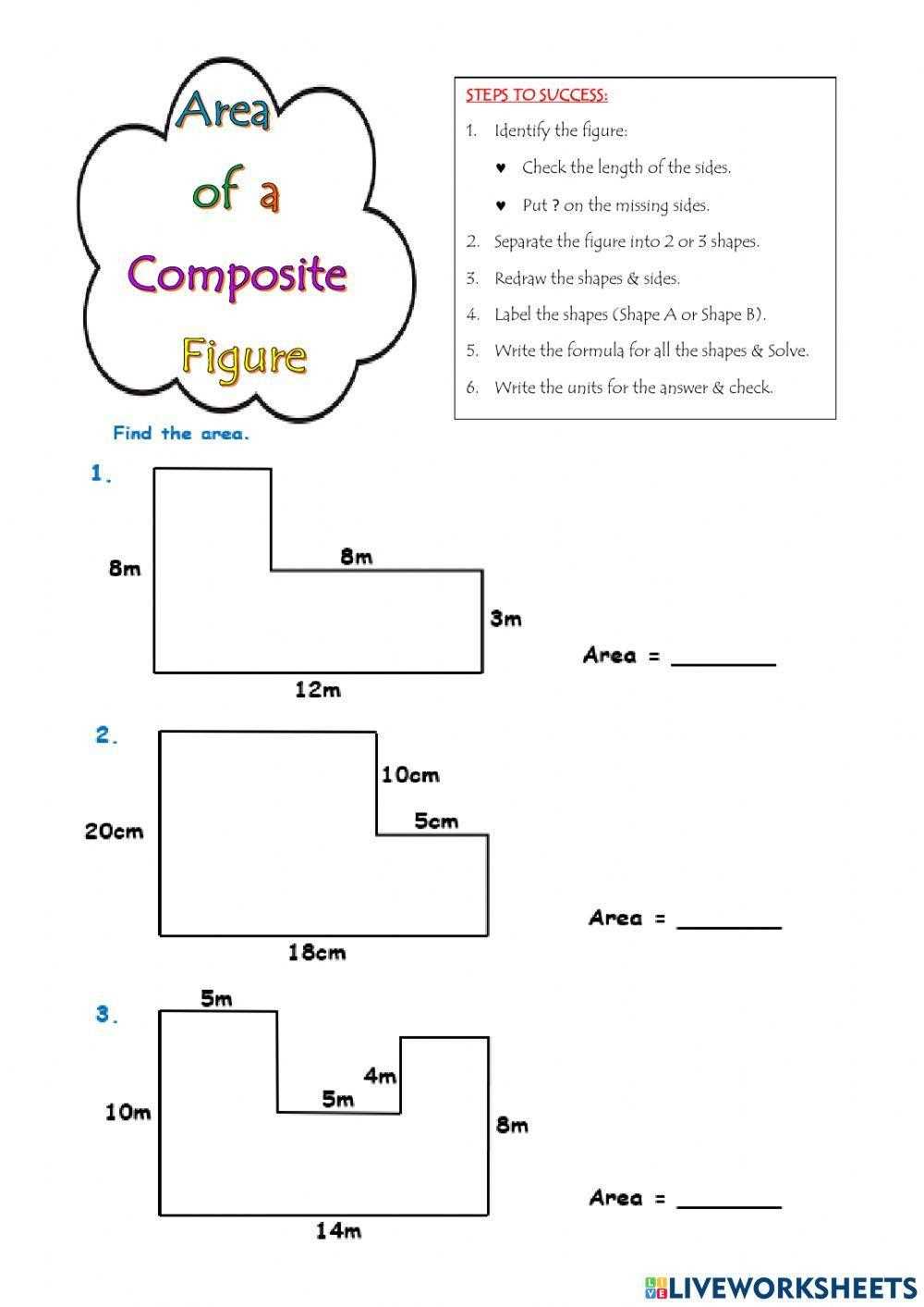 area of a composite figure worksheet