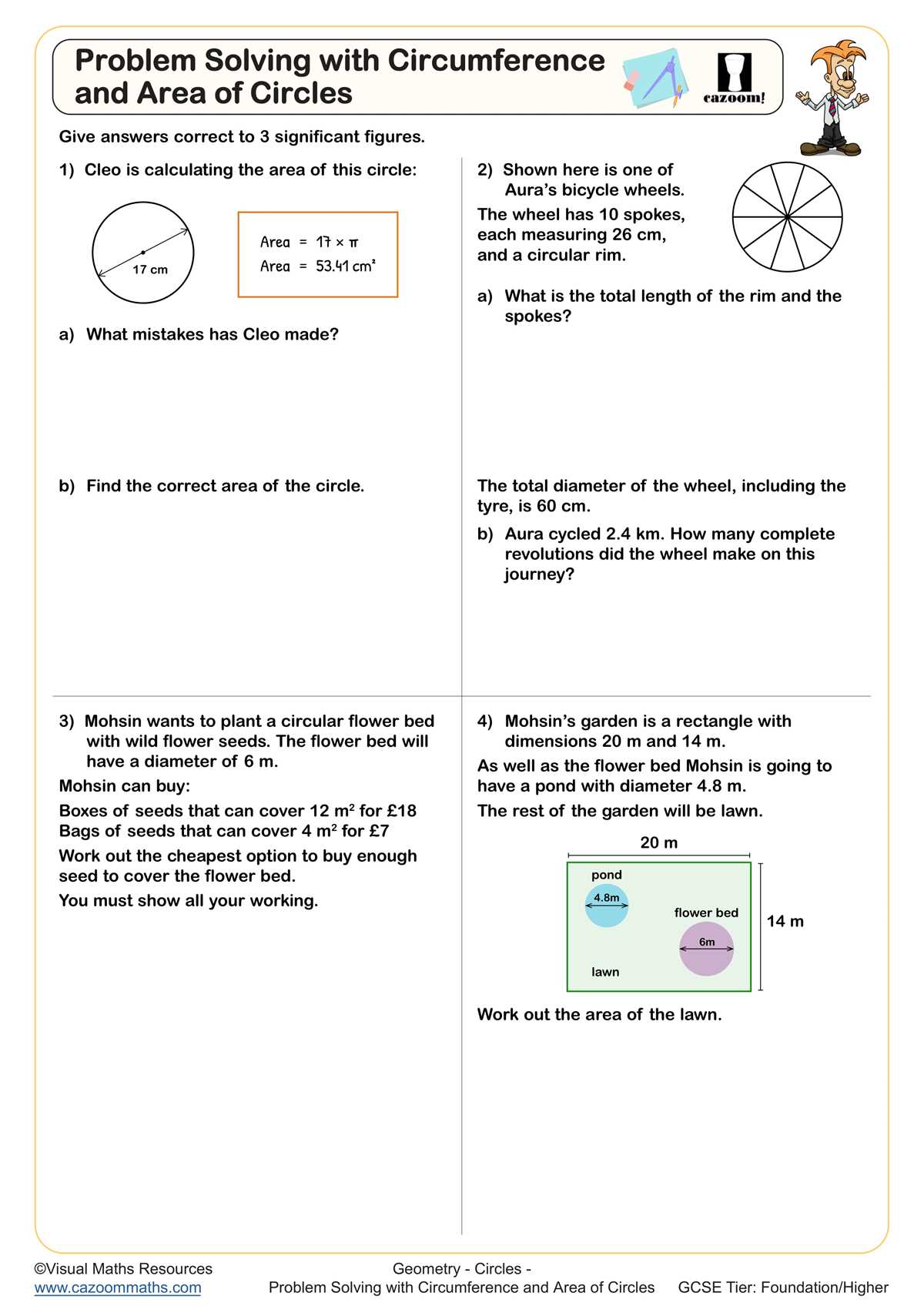 area of circle problems worksheet area of circle problems worksheet