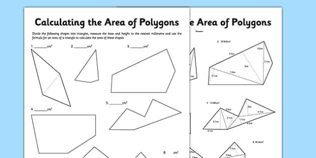 area of polygons worksheet