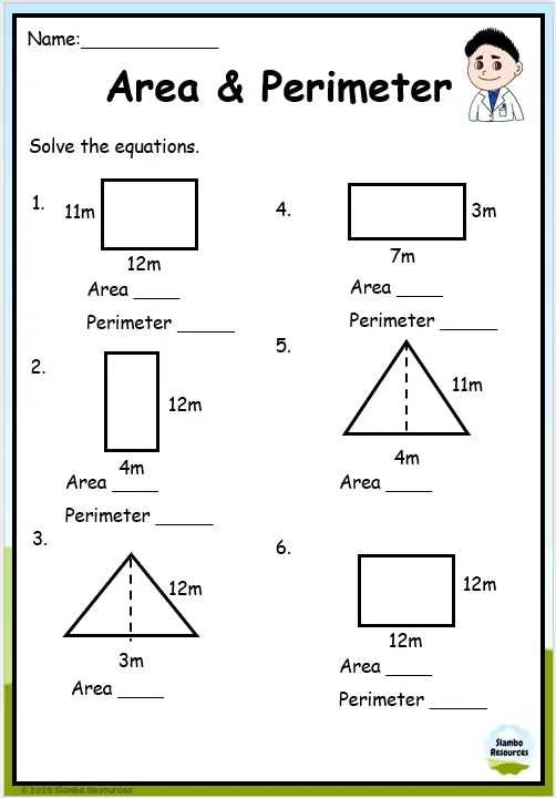 area of square and rectangle worksheet