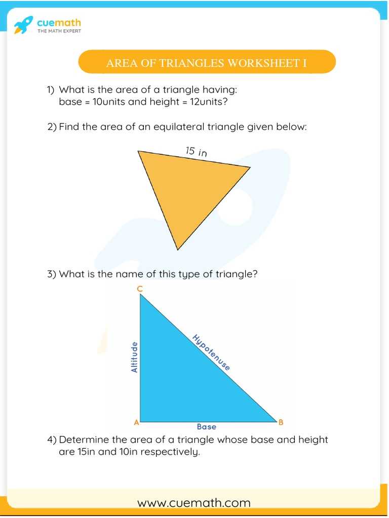 area of the triangle worksheet