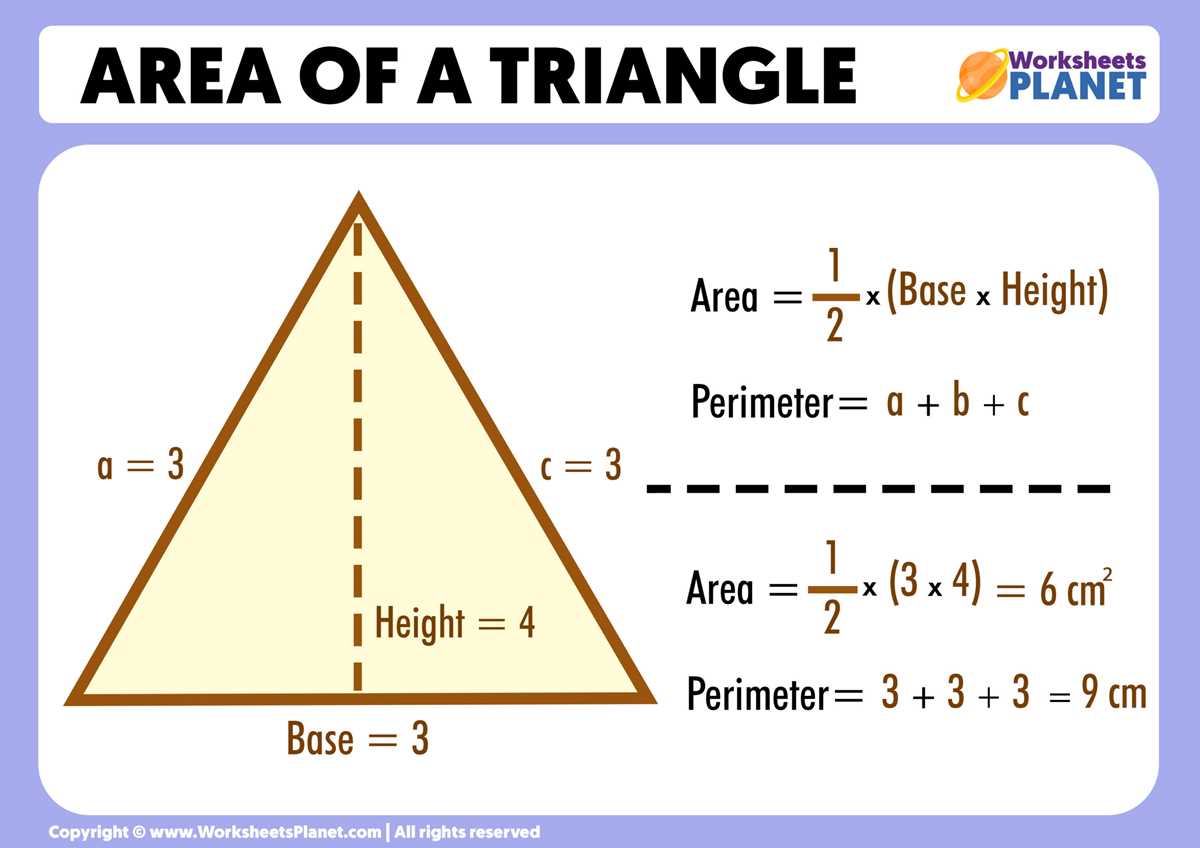 area of triangle worksheets