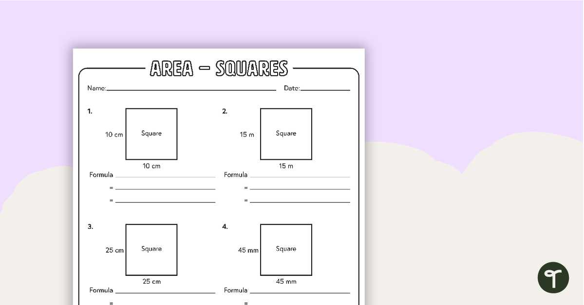 area worksheets year 2