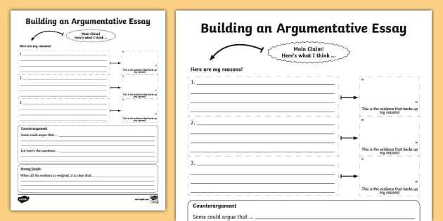 argumentative essay outline worksheet