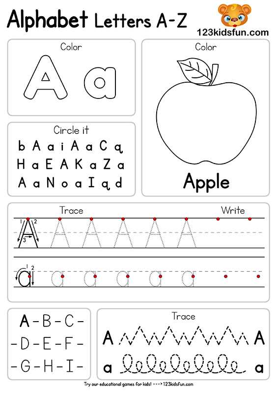 alphabet letters worksheets kindergarten