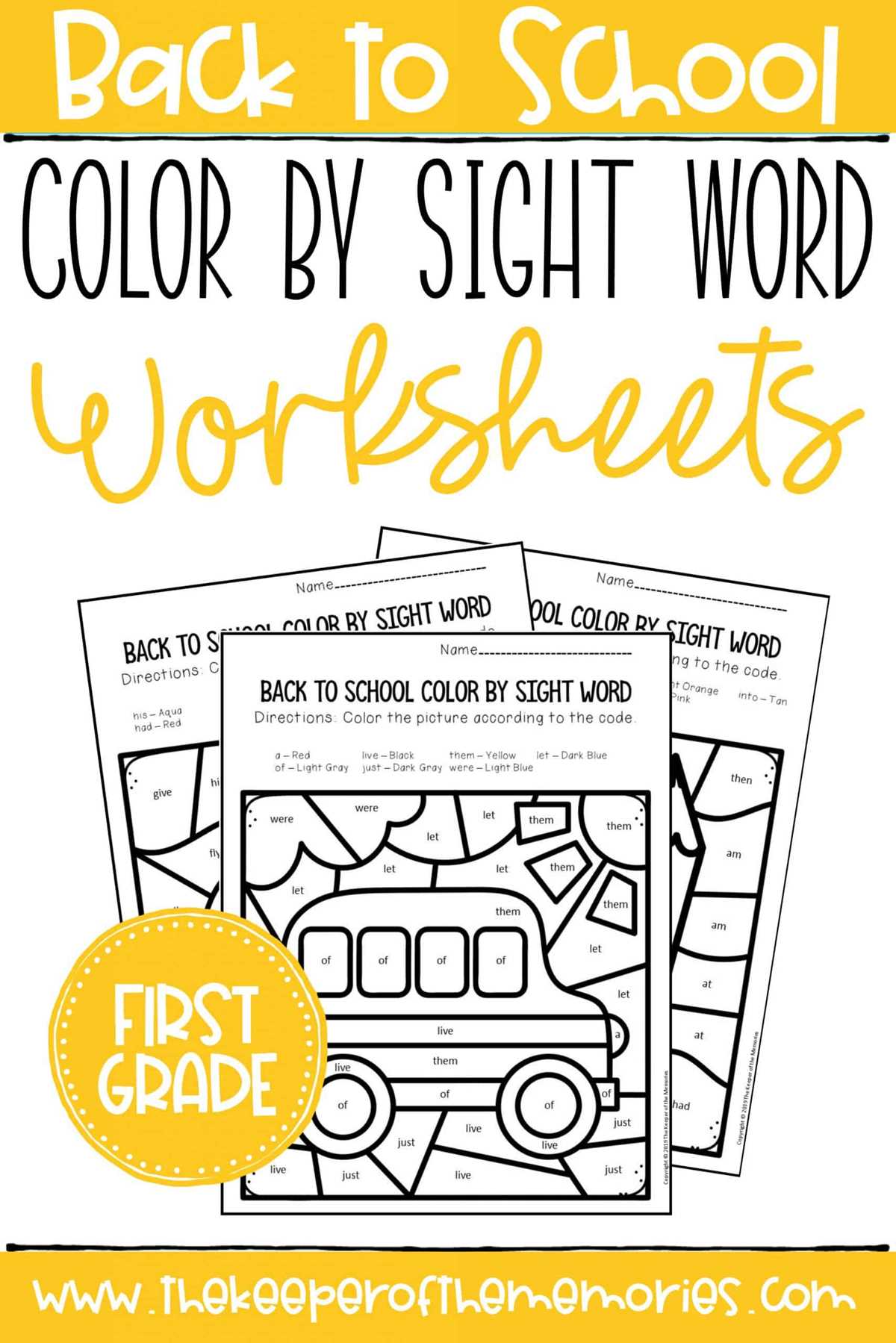 first grade sight words worksheet