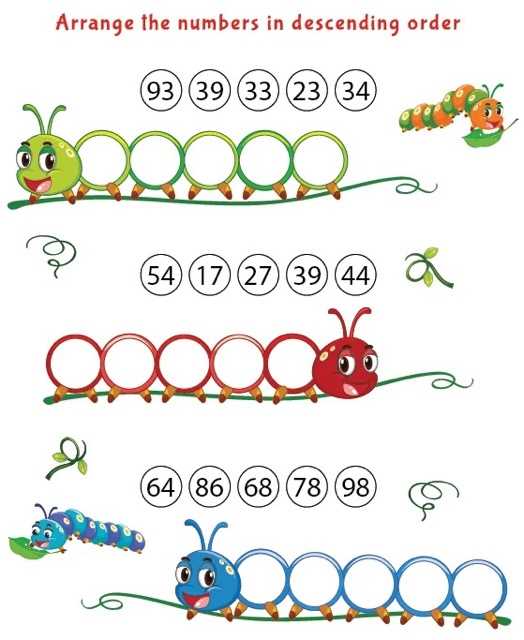 arrange numbers in ascending order worksheet