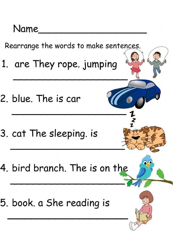 arrange the words to make a sentence worksheet