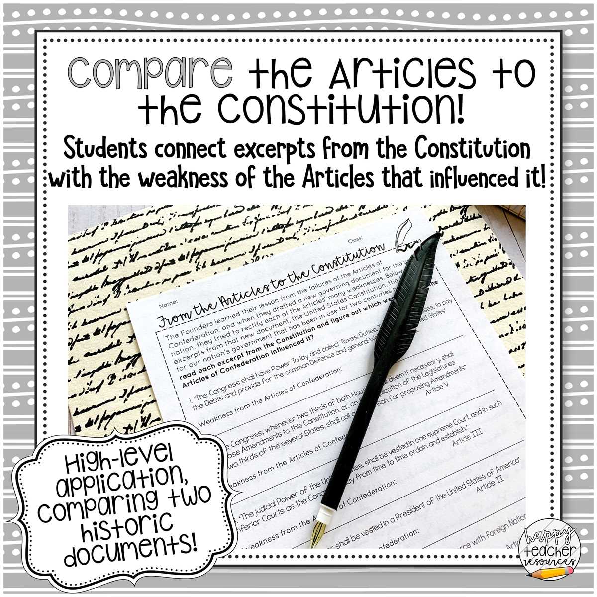 articles of confederation v constitution worksheet