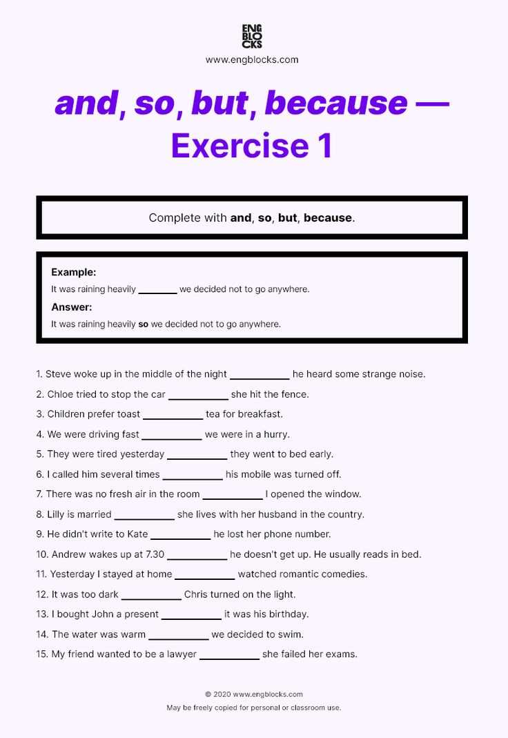 because but so worksheet