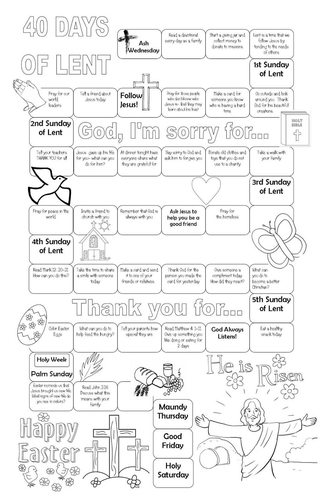 ash wednesday worksheets for kindergarten
