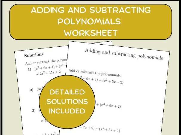 add and subtract polynomials worksheet