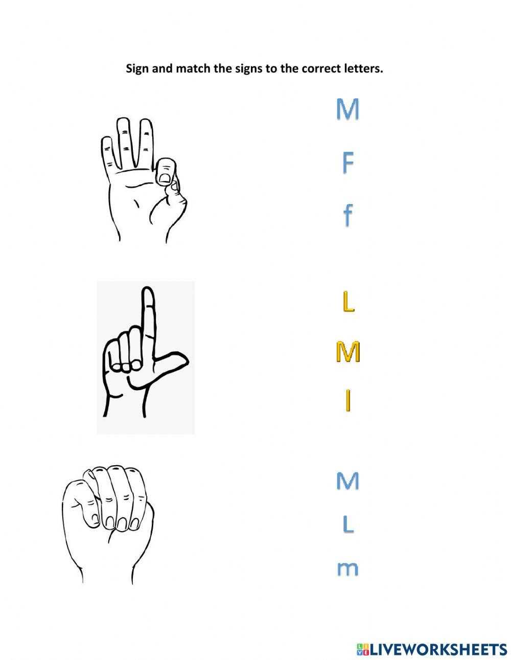 asl alphabet worksheets