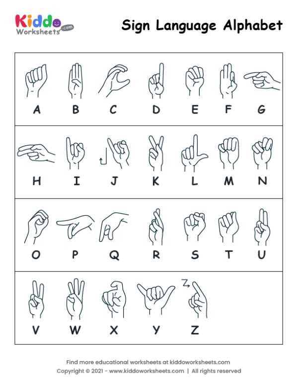 asl worksheets free printable