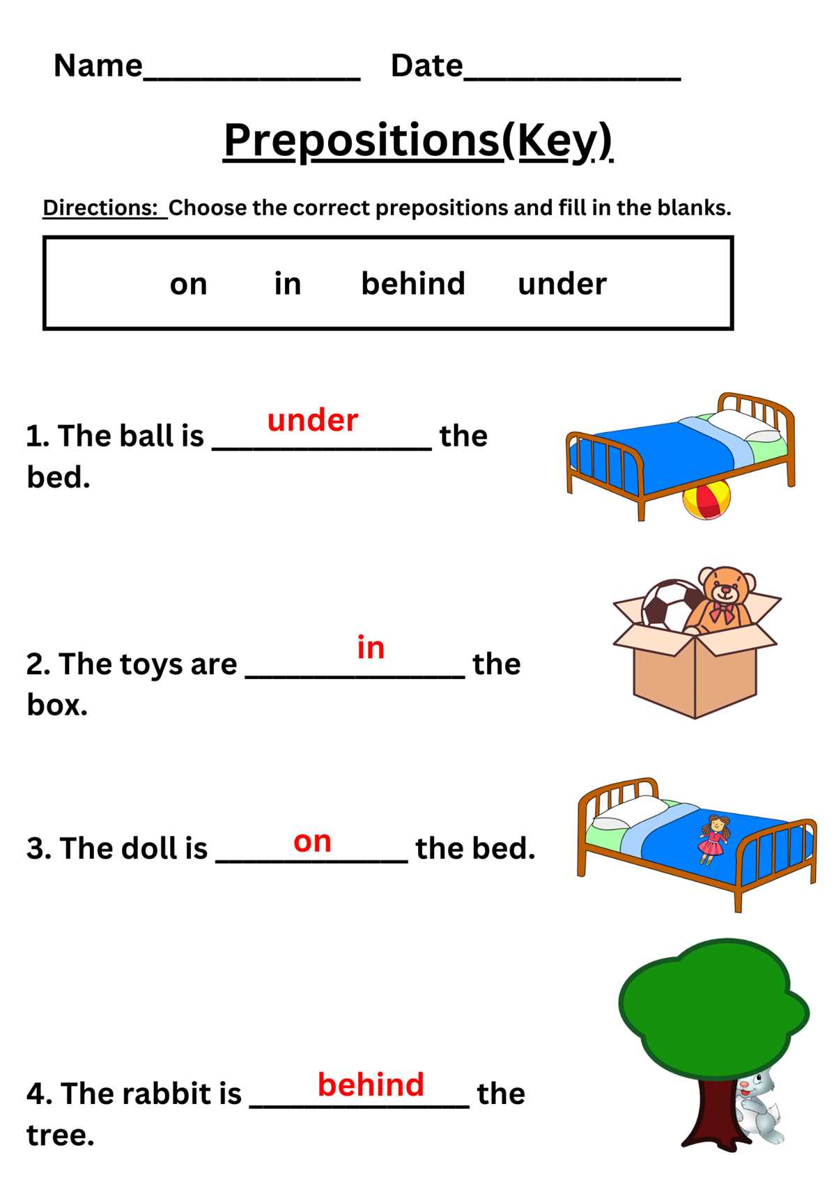 adjectives with prepositions worksheets