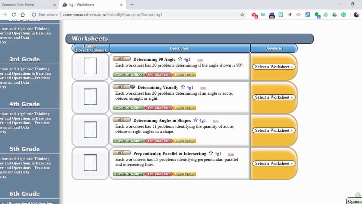 commom core worksheets