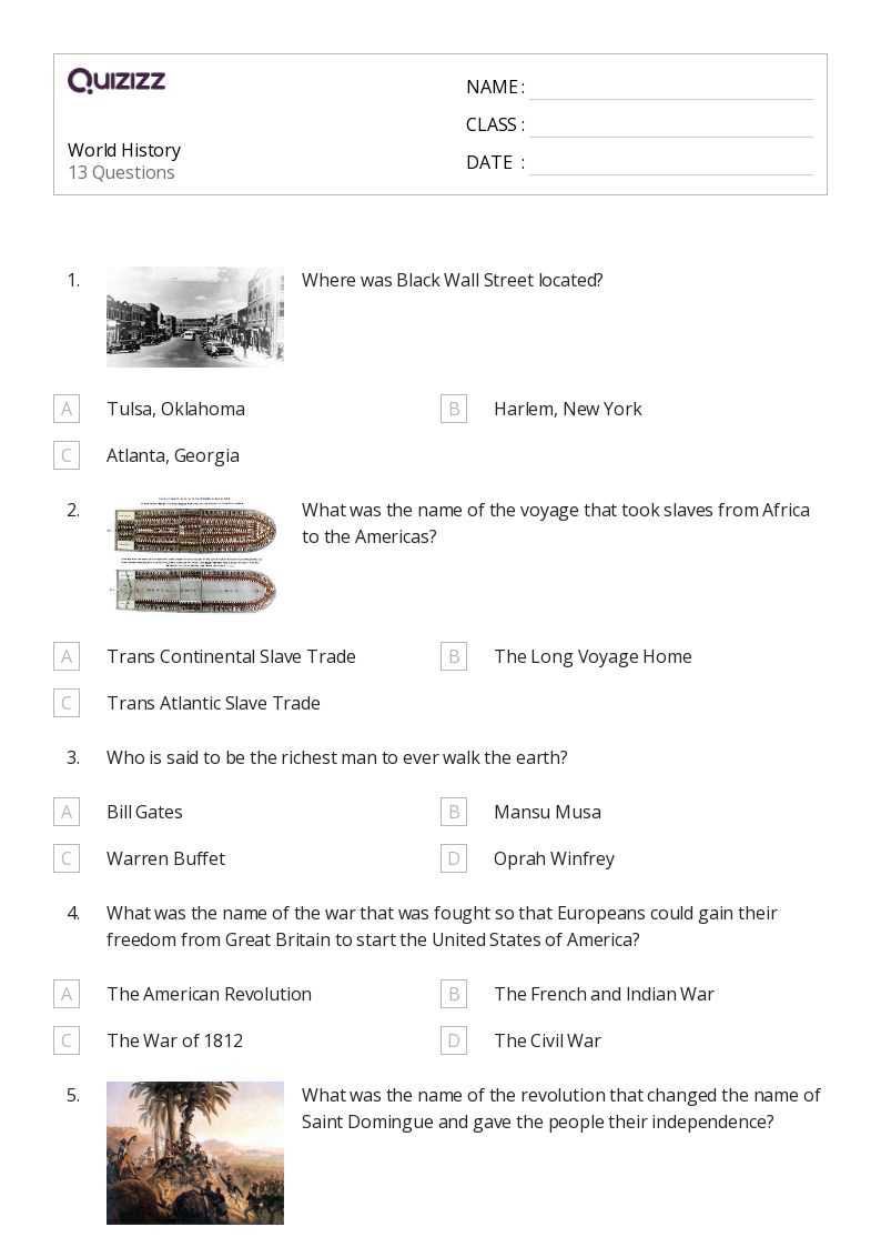 global history worksheets
