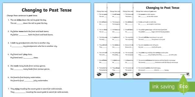 change simple present to simple past worksheet