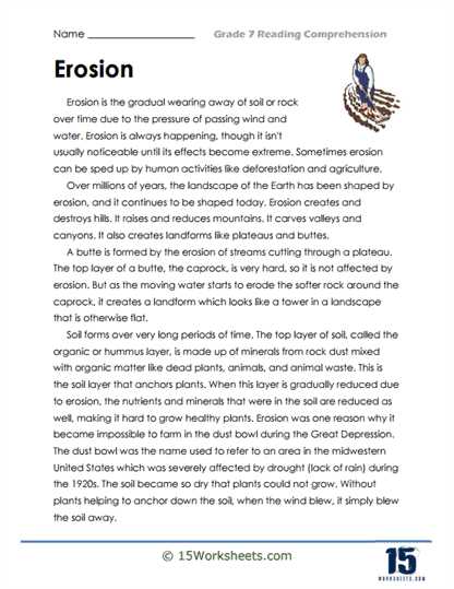 7th grade english comprehension worksheets
