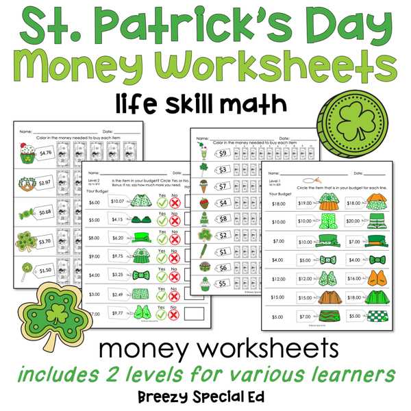 budget money worksheets