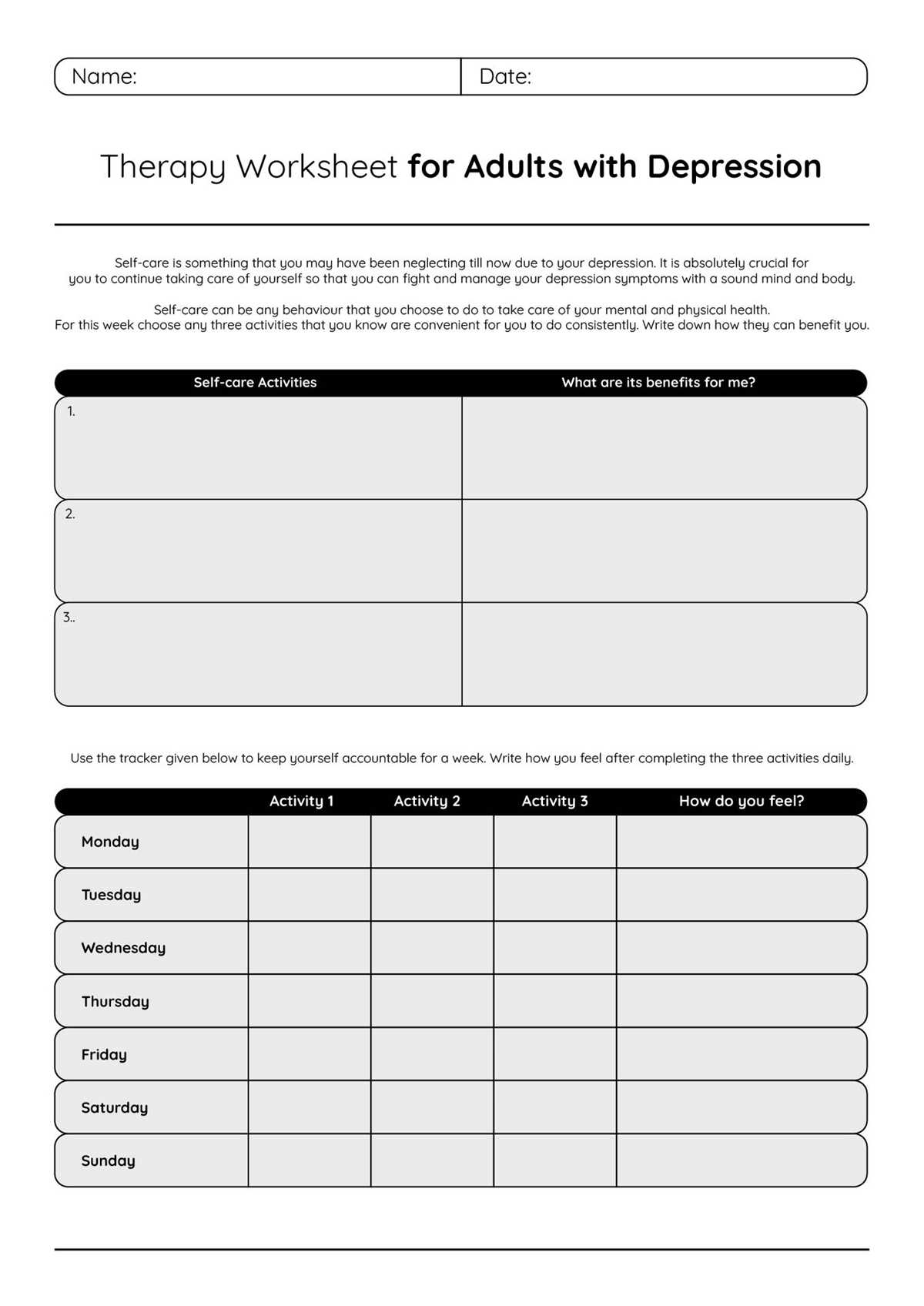 attachment therapy worksheets