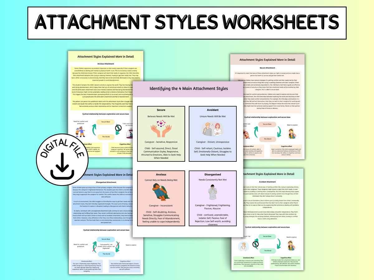 attachment worksheets therapist aid