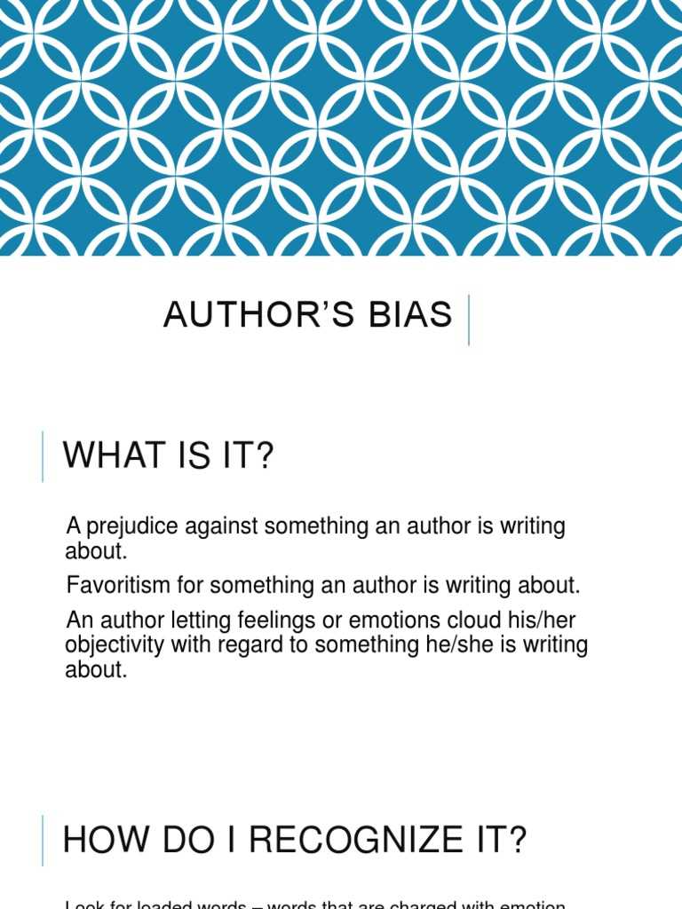 authors bias worksheet