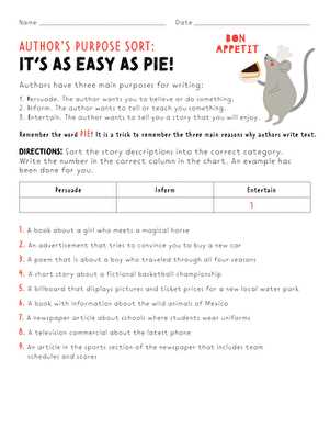 authors point of view worksheet 3rd grade