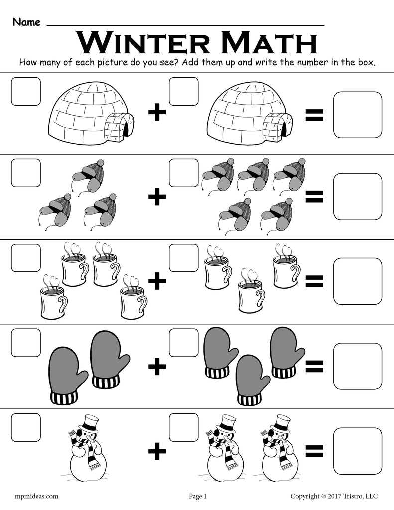 autumn addition worksheets