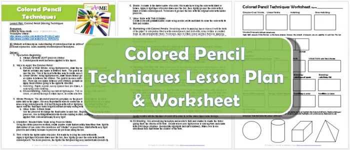 colored pencil techniques worksheet free