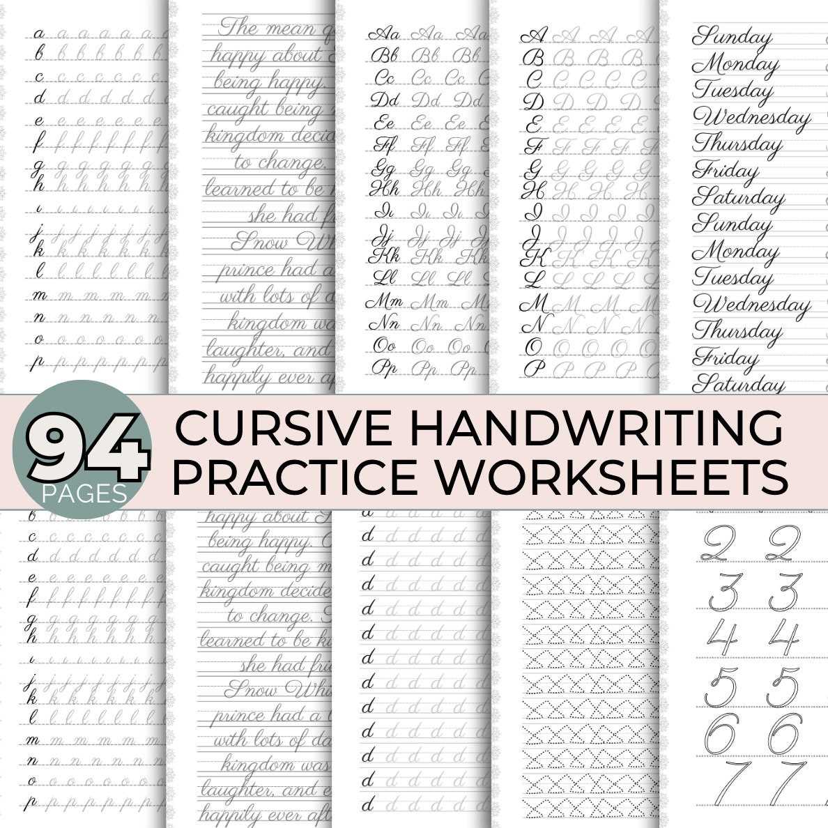 adult handwriting worksheets
