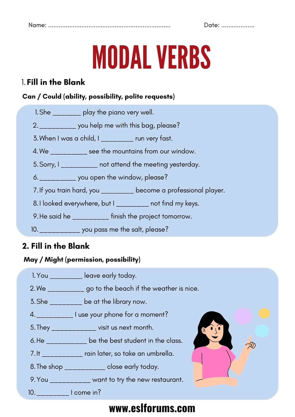 can must worksheet