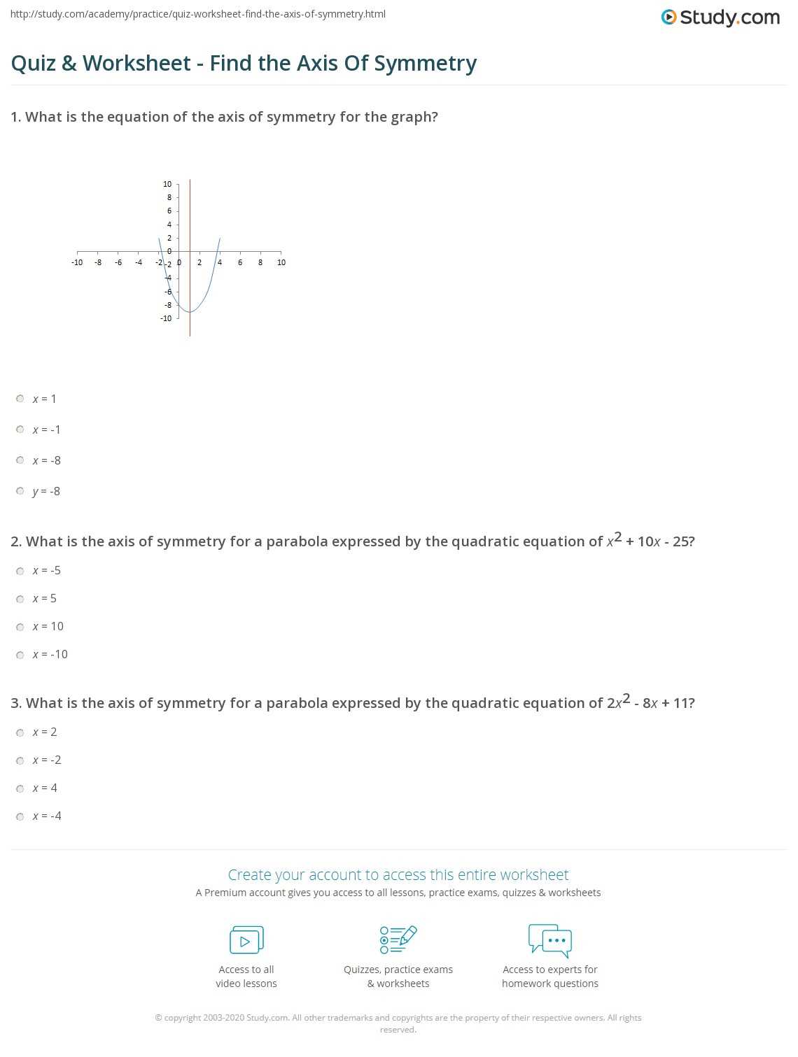 axial symmetry worksheet